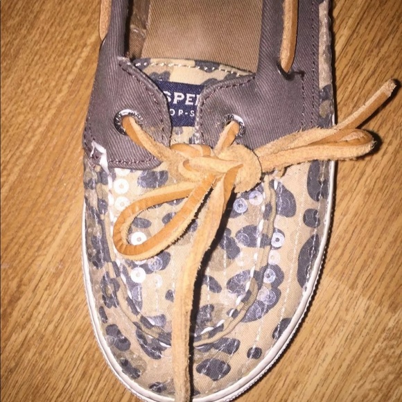 SPERRY 4.5 M Top-Sider Leopard Clear SEQUINS - Picture 2 of 6